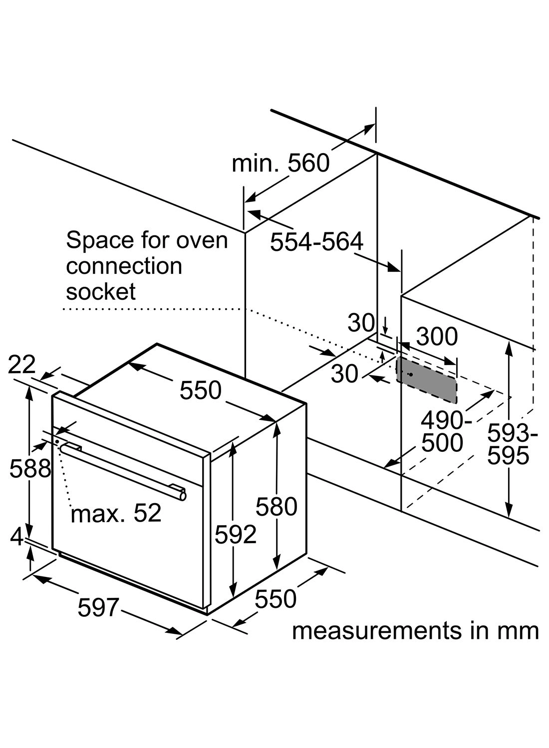 HGL10G050M 60cm Gas Oven