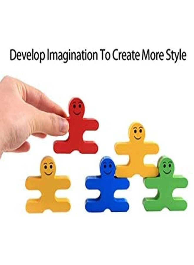 Rainbow Wood Interlocking Building Blocks - 11 pcs