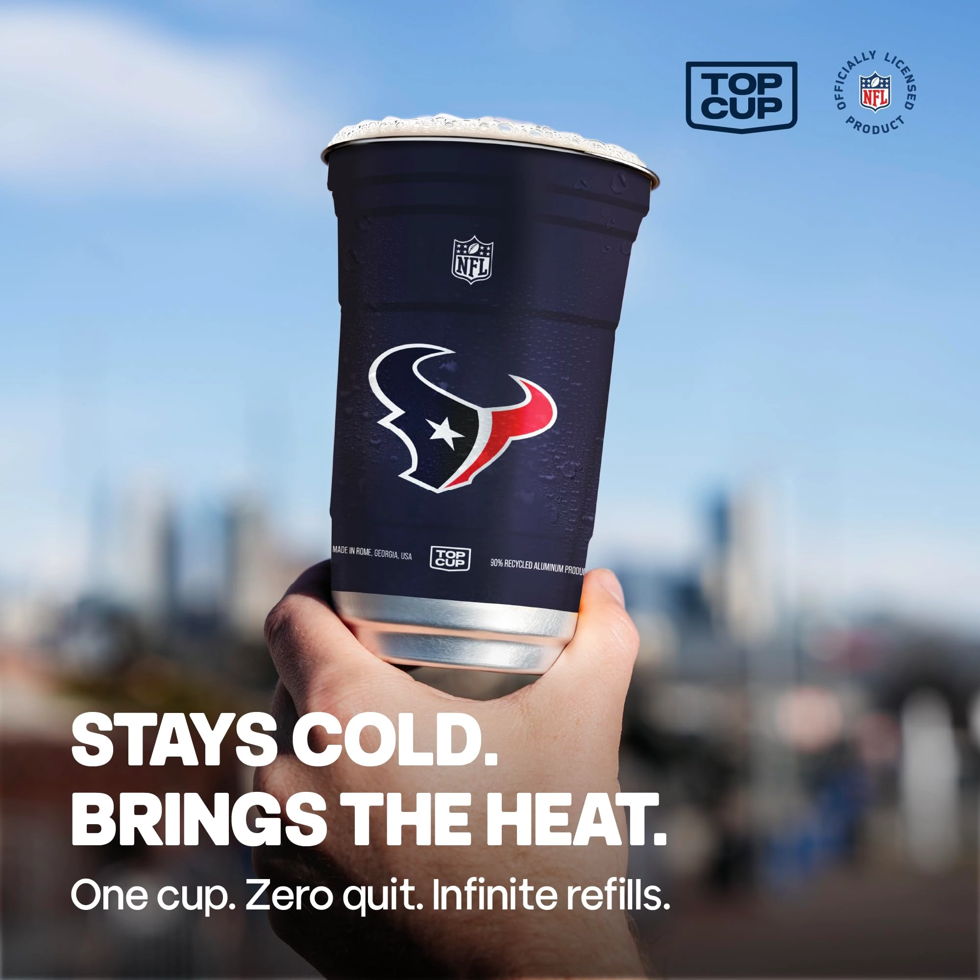 NFL Houston Texans Reusable Cup - 20 pcs Aluminum