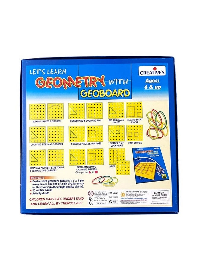 Let’s Learn Geometry With Geoboard Board Game - 6 years and up 24 pieces
