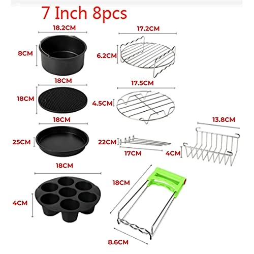 Toasted barrels + Pizza pan + Partition + Skewer Rack + Toasting/ Warming Rack + Muffin Cups + Large insulation pad + Lift plate clamp + Stick for skewers - Silicone Stainless Steel Carbon Steel 8 Pcs