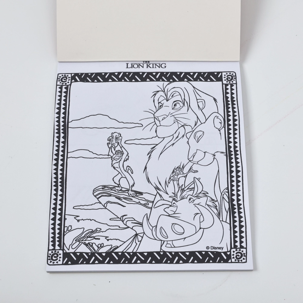 Lion King Coloring Set - 20-Page Coloring Pad 5 Shaped Character Crayons