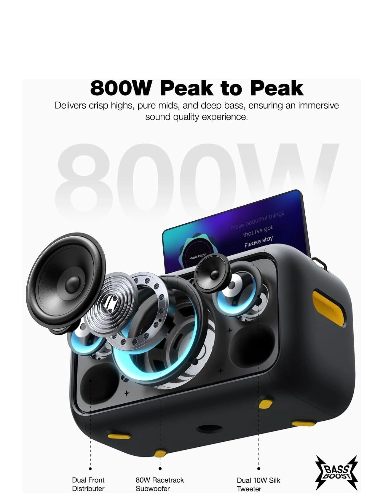 Break X1 - 2 wireless microphones 800W peak to peak power