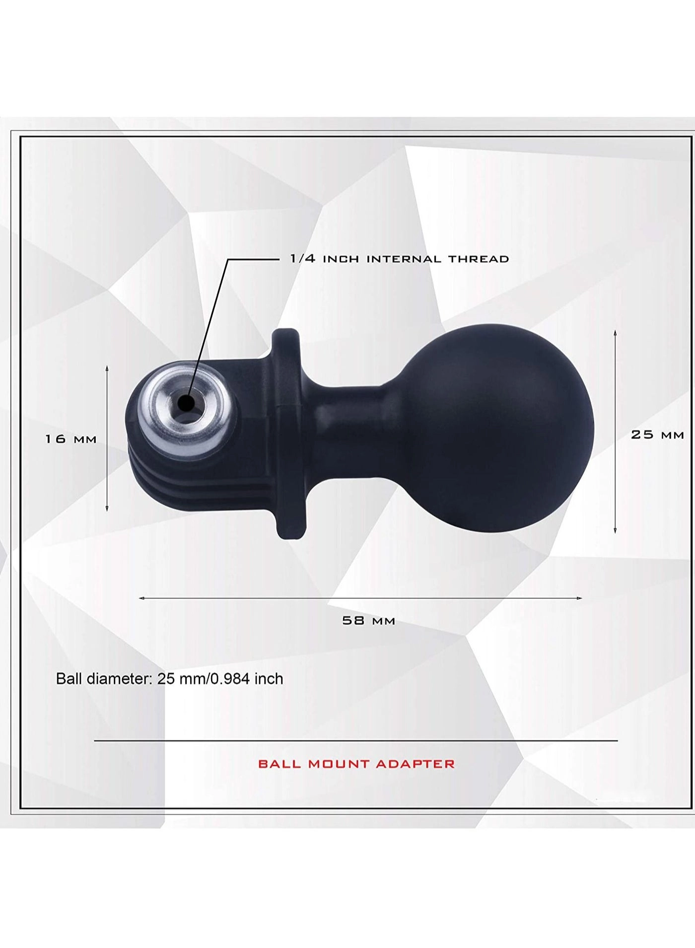 Ball Mount Adapter - Compatible with GoPro Hero Series RAM Mounts