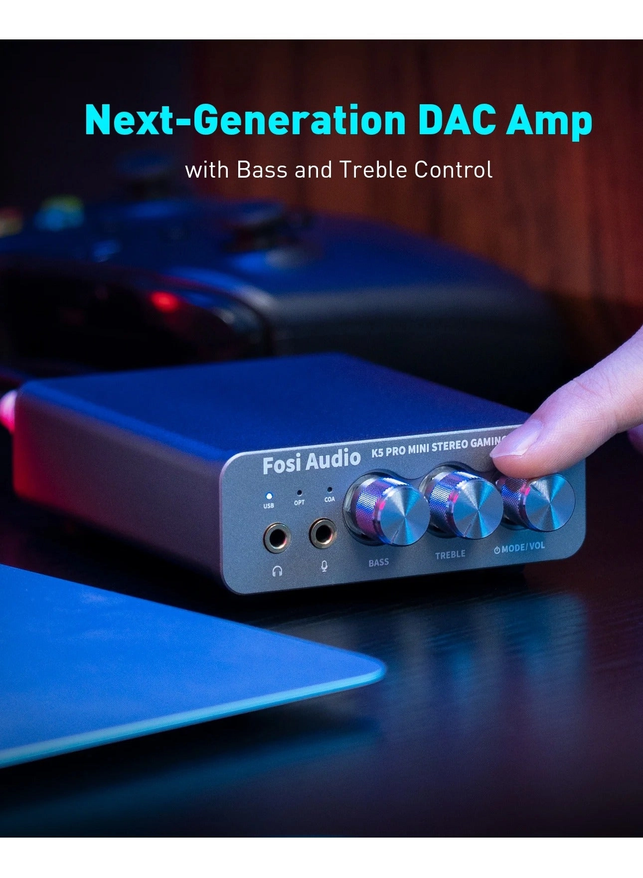 K5 PRO - USB Gaming DAC Microphone Headphone Amplifier