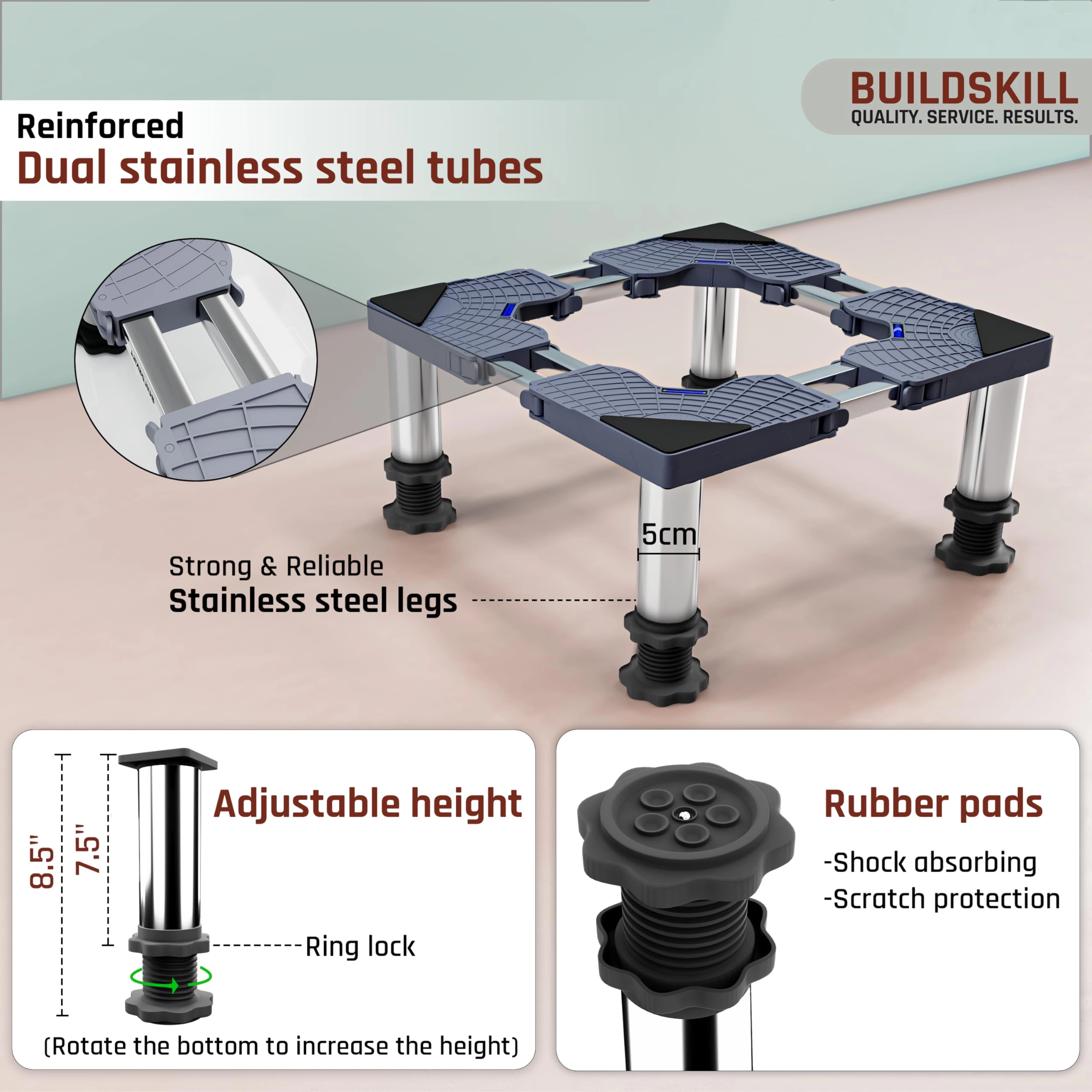 Washing Machine Stand - front-load washing machines, top-load washing machines, dishwashers, single door refrigerators