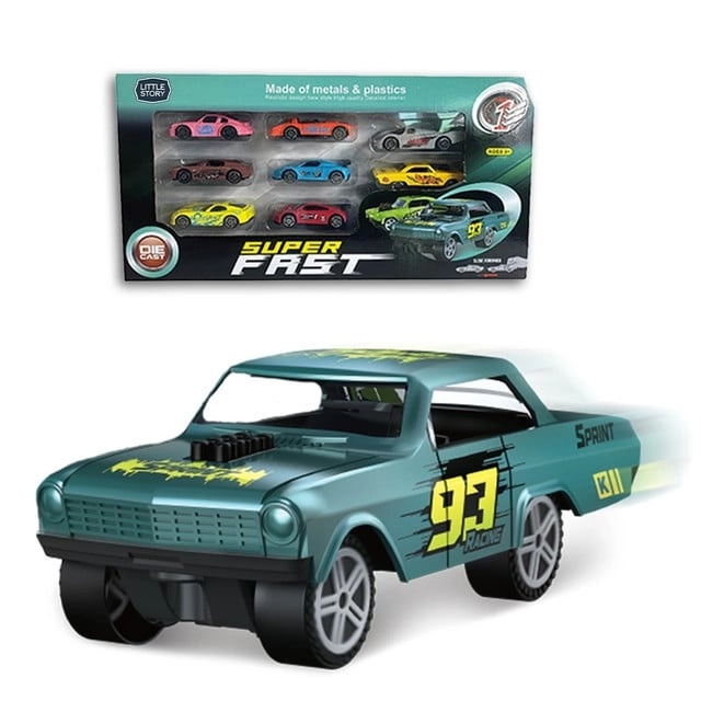 SAM BOX FZE Slide Die Cast Toy Car Play Set - 8 pcs