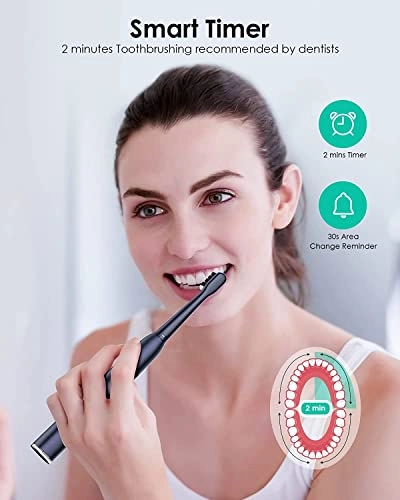 Electric Toothbrush - Rechargeable 8 Brush Heads 5 Modes