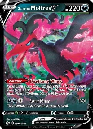 Pokémon Galarian Moltres V - 1pcs English + Toploader
