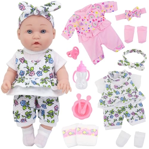 Ecore Fun Reborn Baby Doll Playset - 12 Inch 16 Pcs Ages 3+
