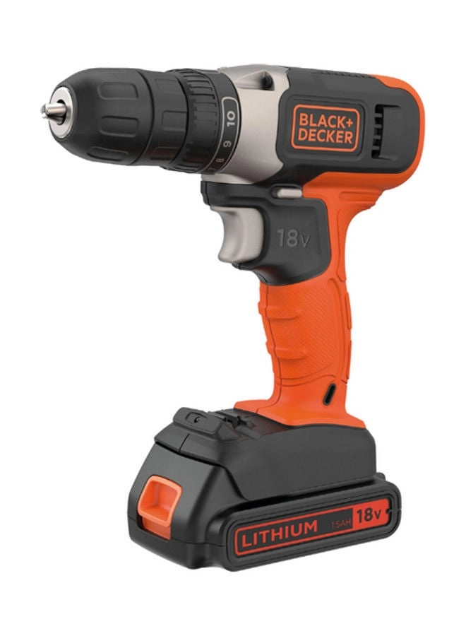 Cordless Power Drill + Battery - 1.5 Ampere-hour 18 V + Tool Set