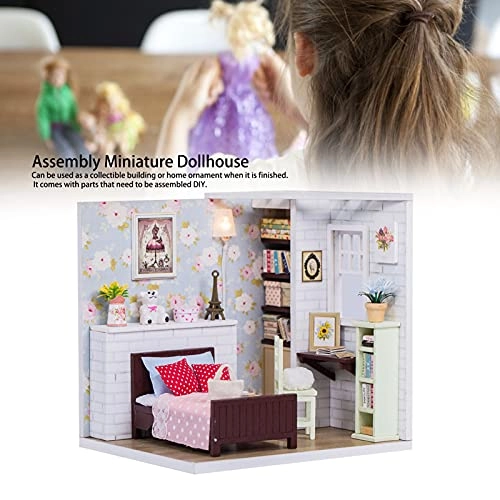 Miniature Dollhouse Kit - Wood 12 x 10 x 11.5 cm 2 x AAA
