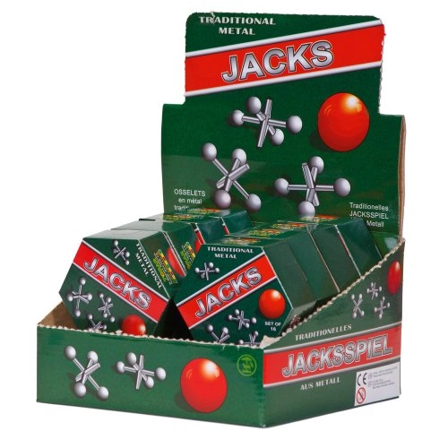 Metall Jacks Set - 16 Jacks 2 Balls Silver