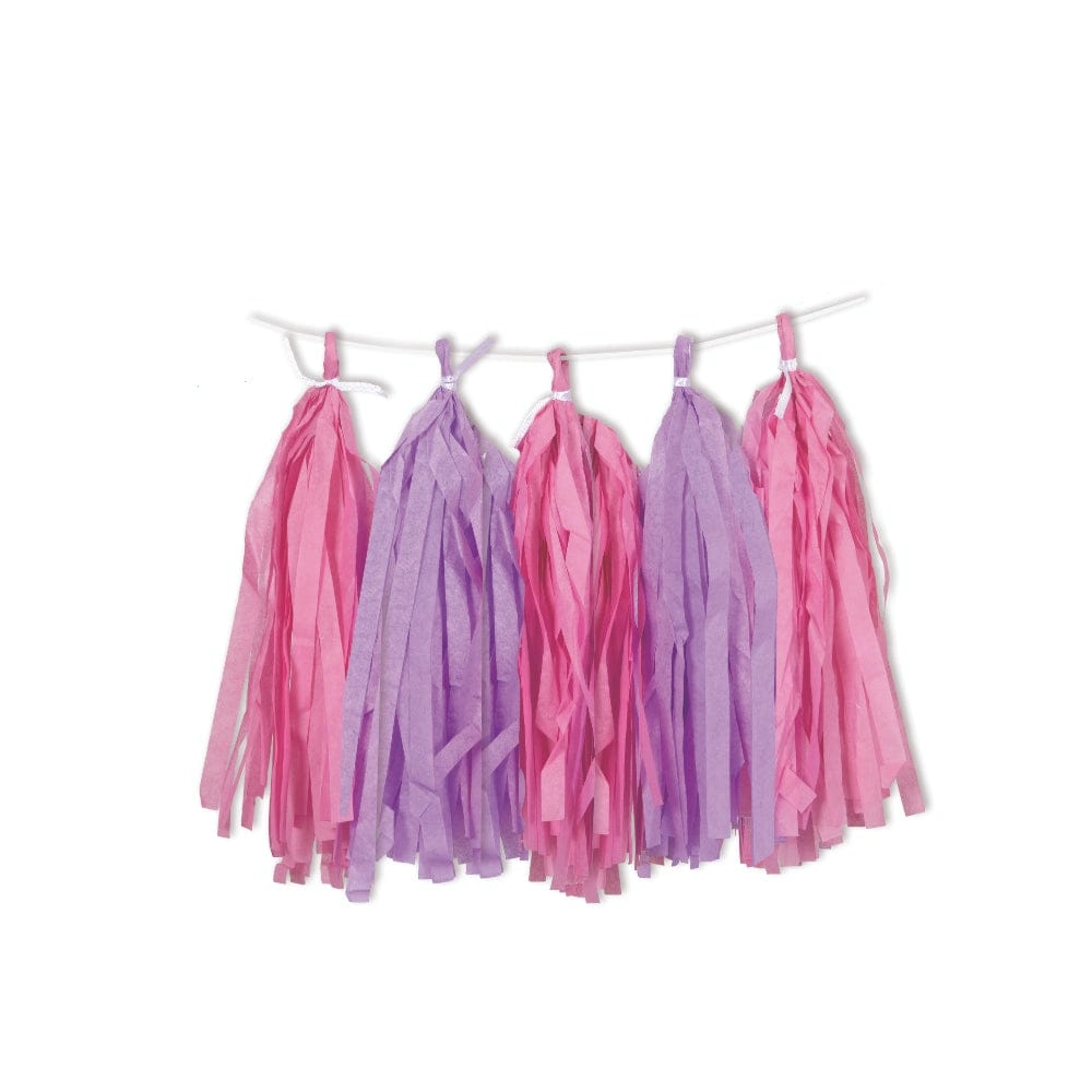 Party Zone Royal & Light Tissue Paper Tassel Garland - 9ft