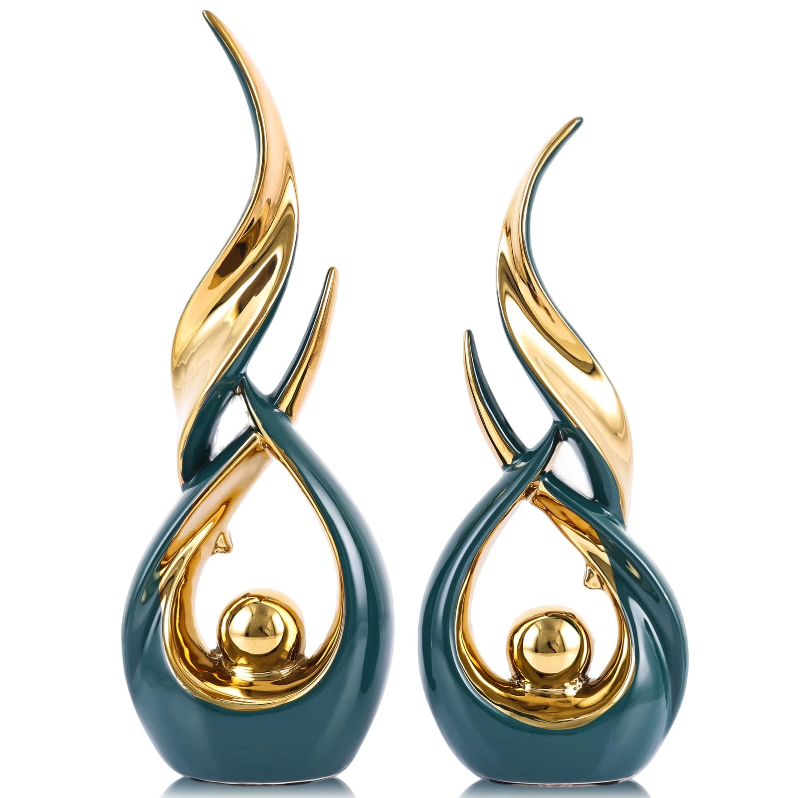 xmgzq Gold Ceramic Abstract Statue
