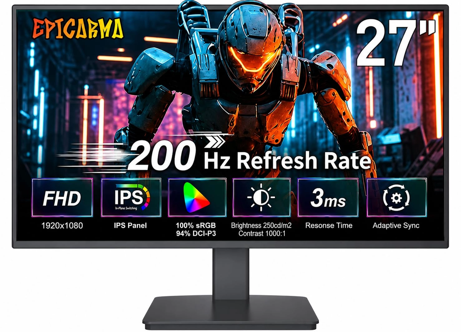 epicarma EA-G27IRH-BK - 27 Inches 1920 x 1080