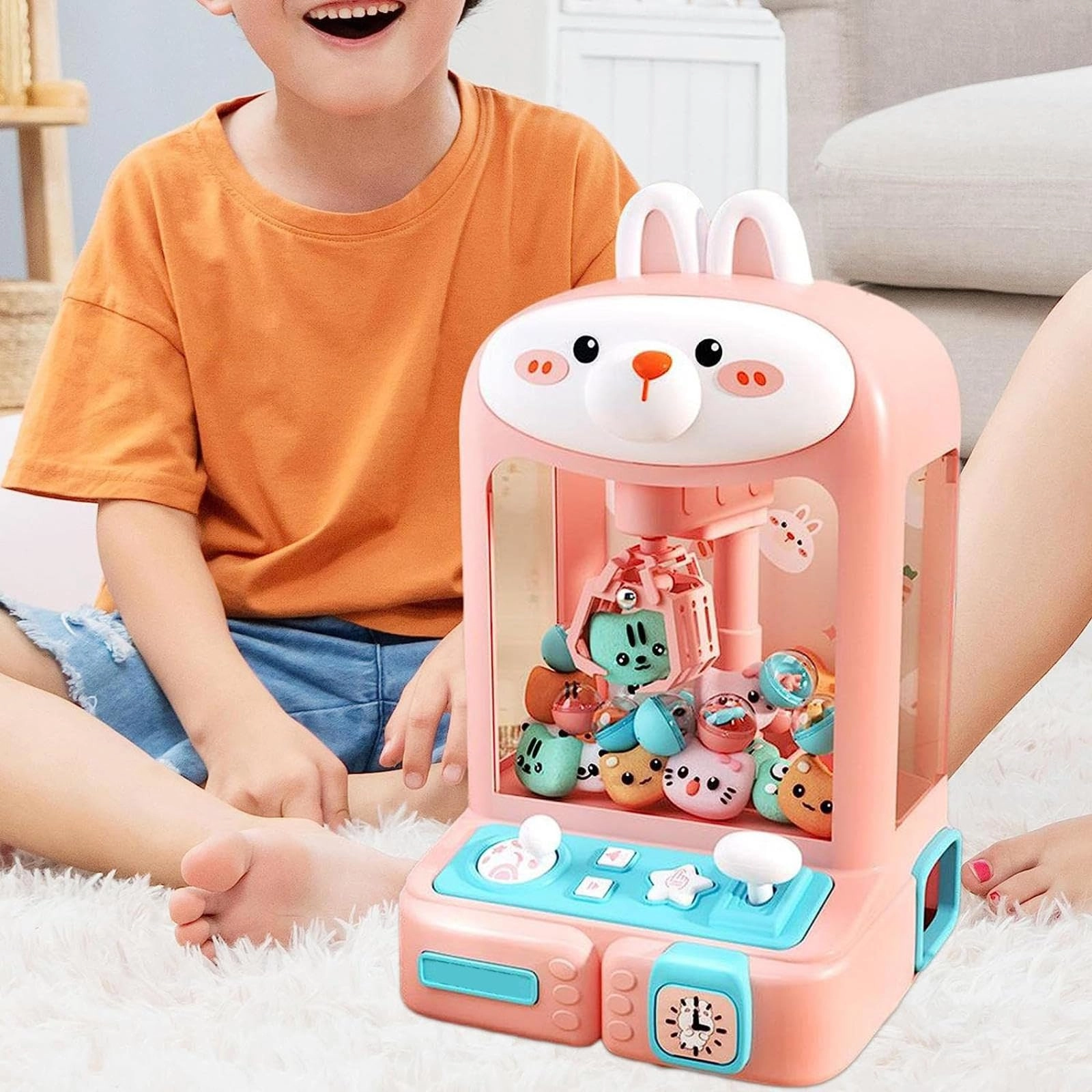 Claw Machine - 30 Toys 10 Gashapons Music Light Rabbit