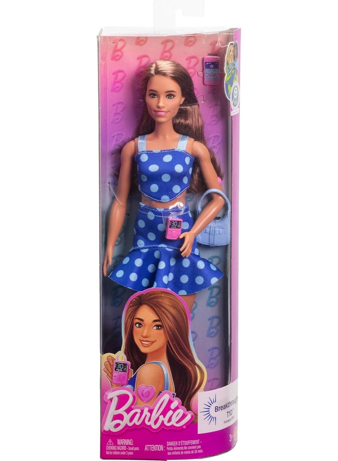 Barbie Fashionistas #242 - Type 1 Diabetes Polka Dot Outfit Ages 3+