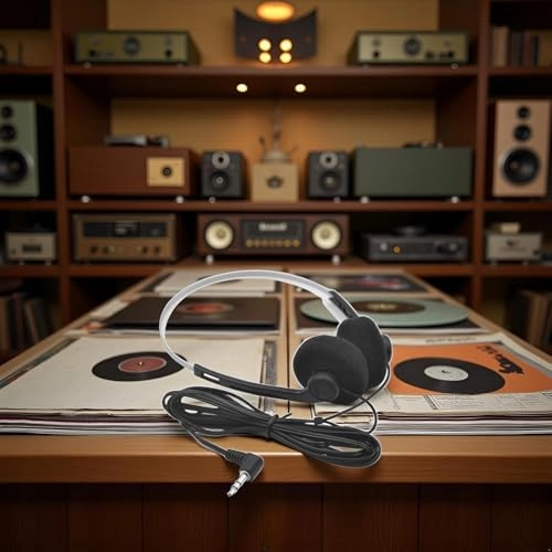 Retro Over-Ear Wired Headphone Set