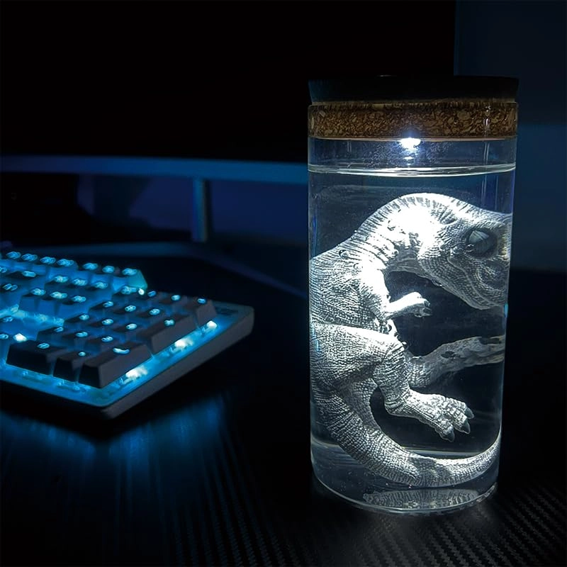 tongqic Dinosaur in Glass Bottle Figurine - Glass Plastic