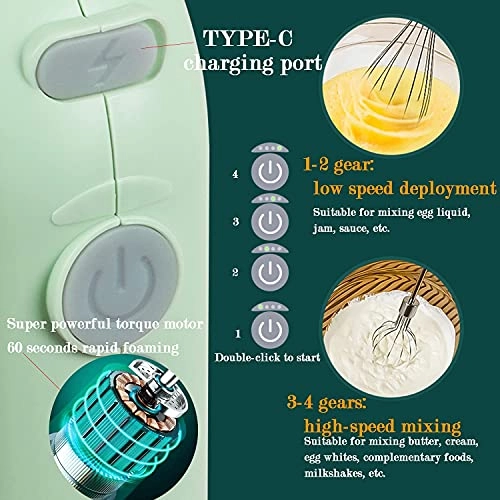 MINI Household Cordless Electric Hand Mixer - 0.8 Pounds 20 watts