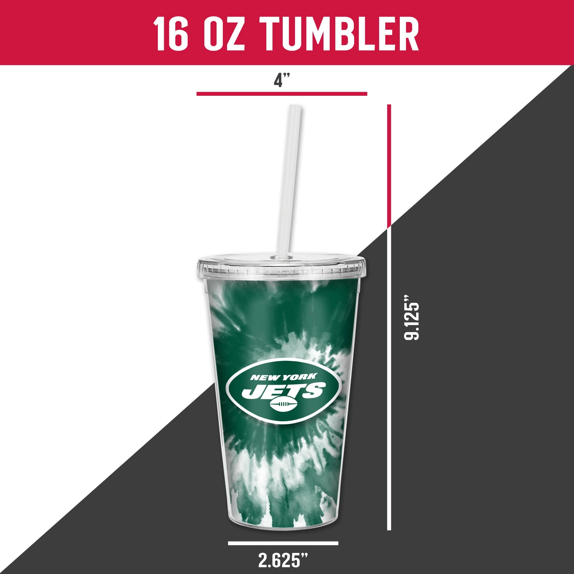 NFL Football Metallic Tie Dye Tumbler - 473ml