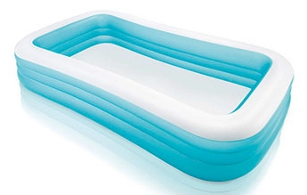 Inflatable Rectangular Baby Pool - 166x100cm Blue