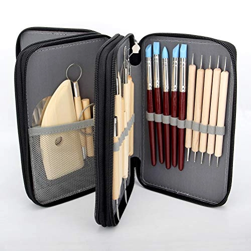 Pottery Tools - stainless steel Wood rubber 42pcs