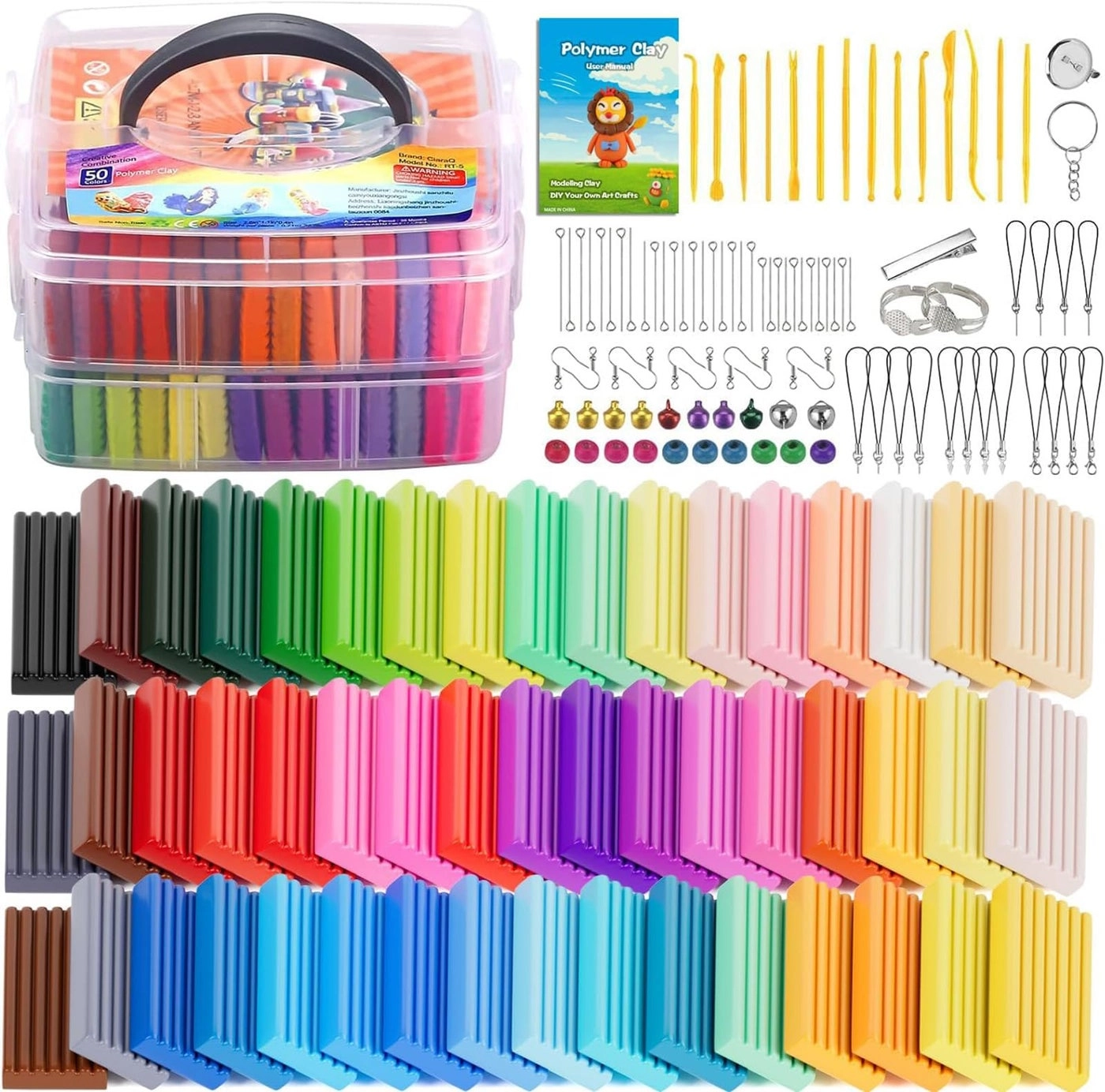 Polymer Clay Starter kit - Non-toxic 1.27 Kg 50pcs.