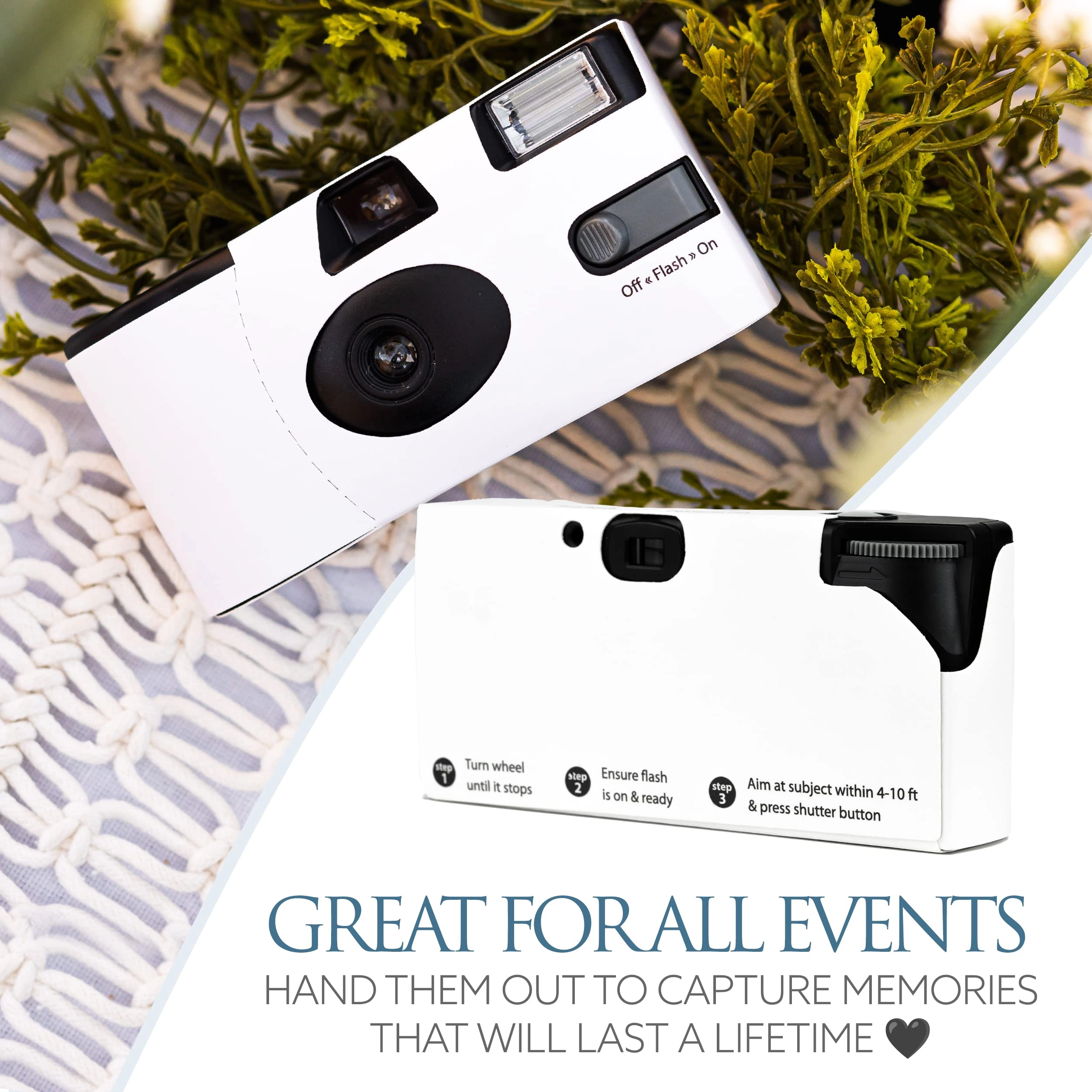 Disposable Cameras - 12 Pack White 35mm ISO 400 Pack
