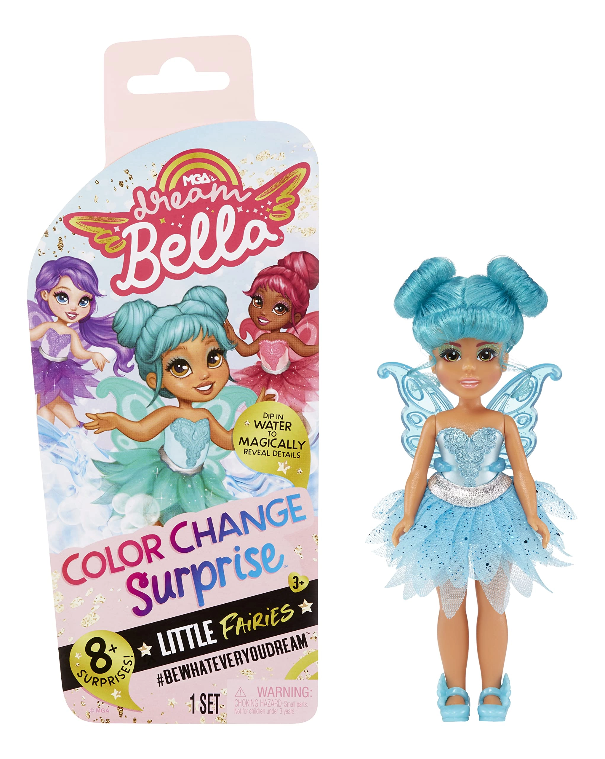MGA Entertainment DreamBella Fairy Doll - 5.5"/14cm Colour Change Teal Hair Ages 3+