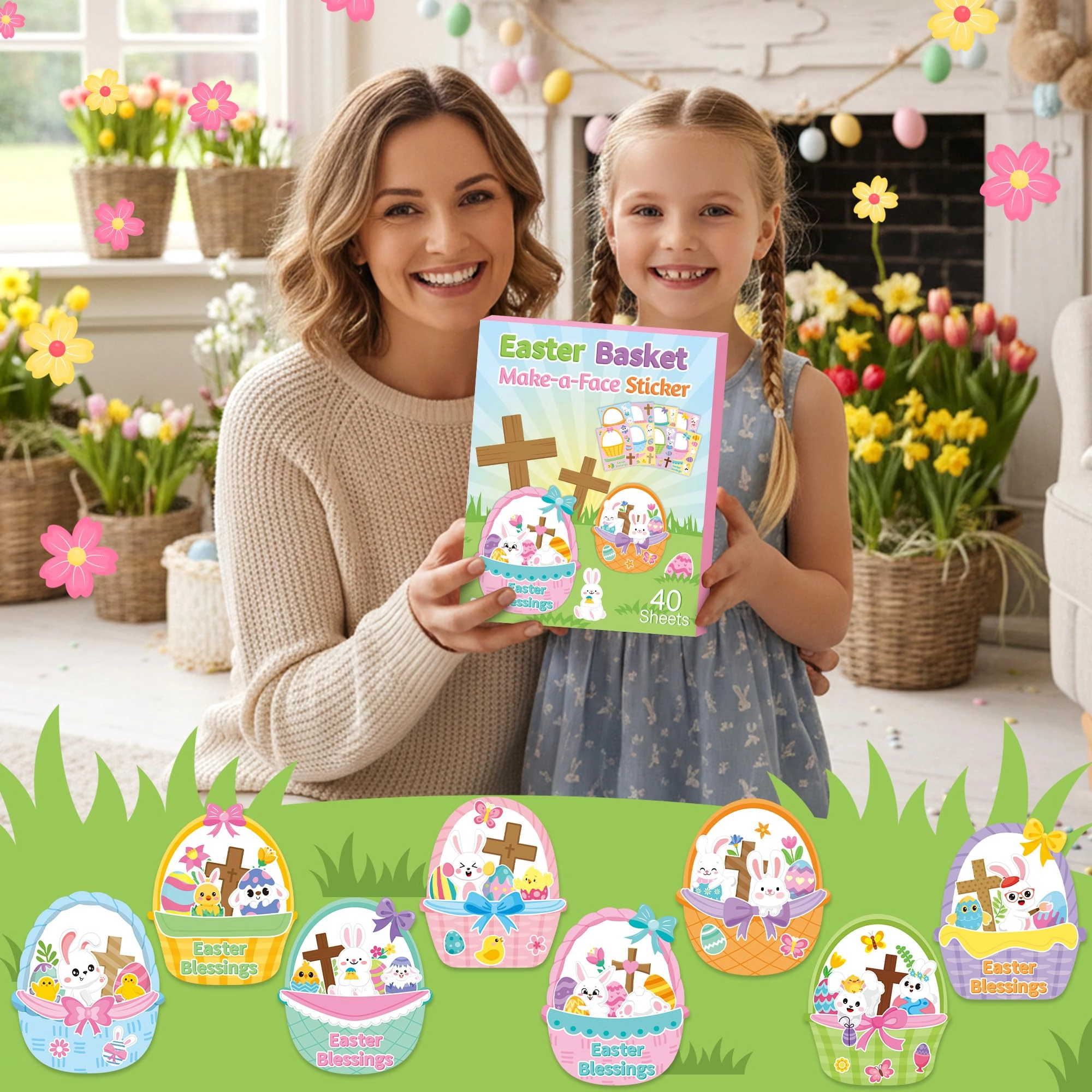 Easter Basket Activity Sticker Book 40 pcs