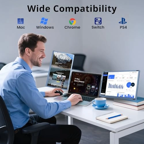 Laptop Screen Monitor Extender - S6 Blue 15.6 Inches 1920x1080