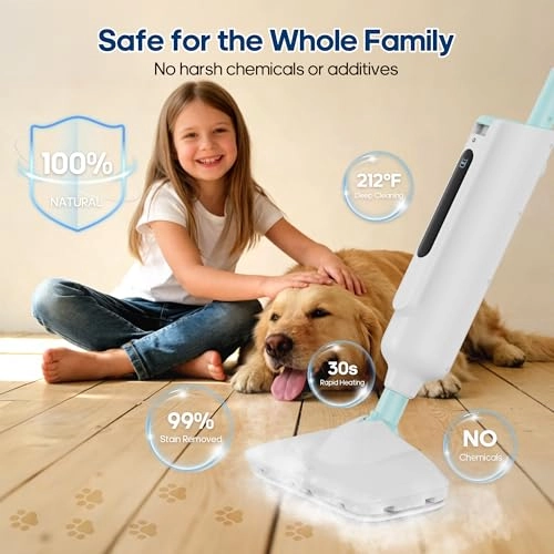 Steam Mop - Lightweight 16.4 FT Cord 2 Washable Pads
