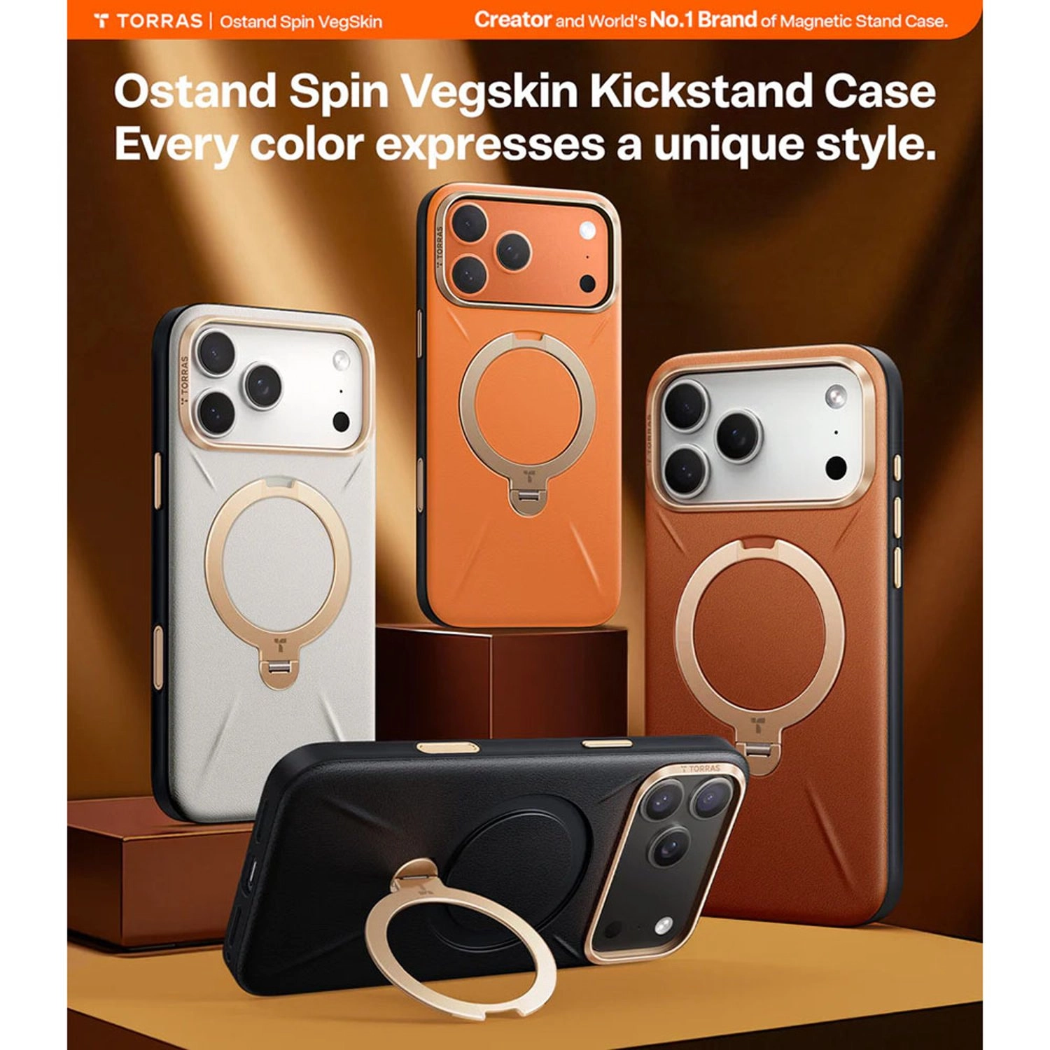 Ostand Spin VegSkin Series Case with MagSafe for iPhone 17 Pro