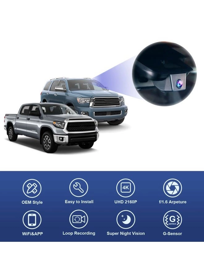 Dash Cam 2160 X 1080 pixels for Toyota Tundra 2017-2021 & Sequoia 2017-2022