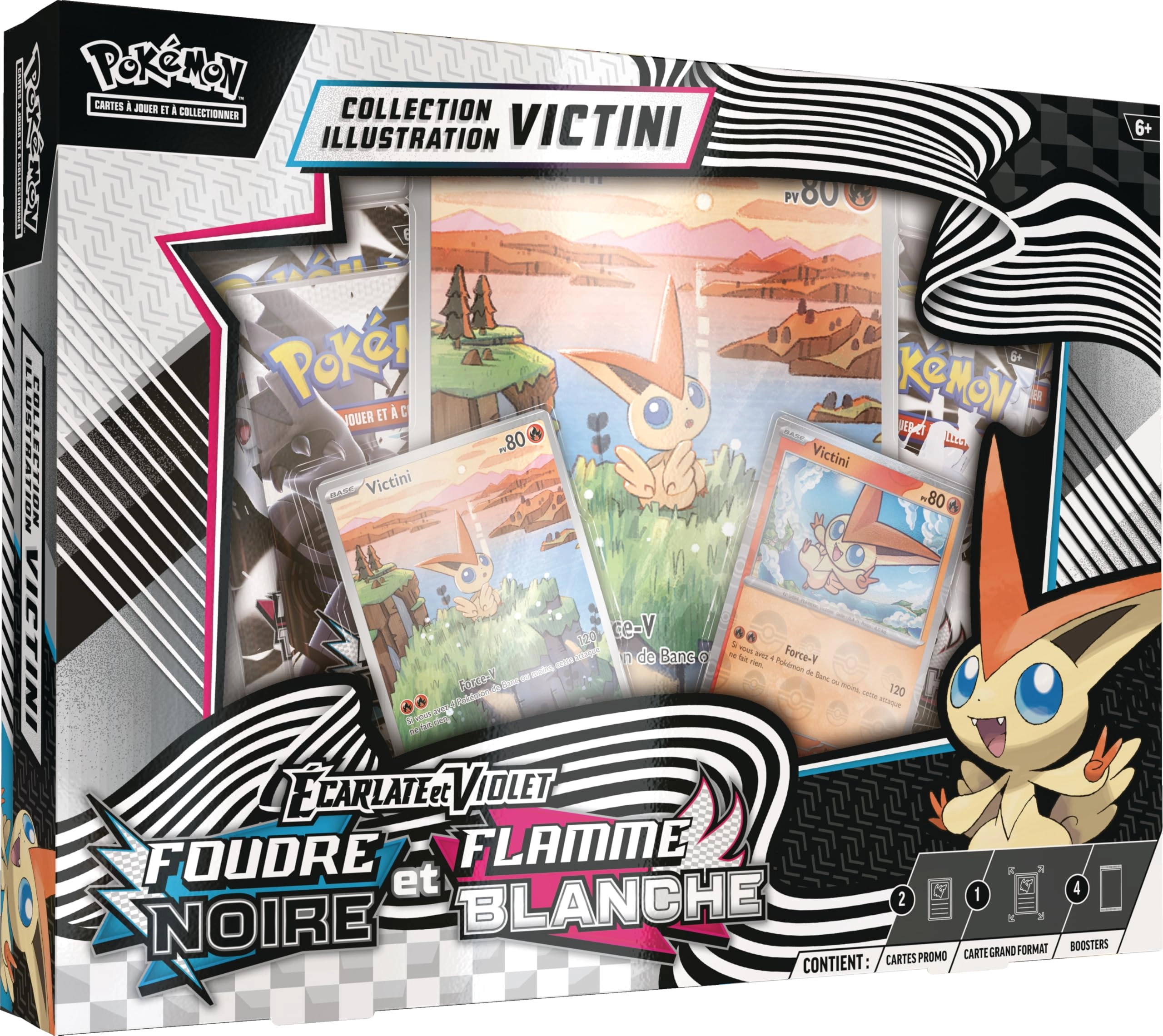 Pokmon Unys Illustration Collection - Victini - 1 Fully Illustrated Glossy Promo Card 4 Boosters 1 Large Glossy "Rare Illustration" Promo Card