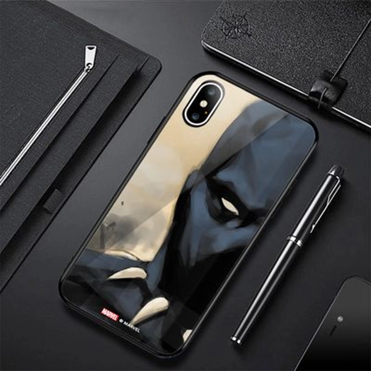 Black Panther Smoke iPhone XS MAX Cover Back Case for iPhone Xs Max - TPU Bumper Case + Tempered Glass Back