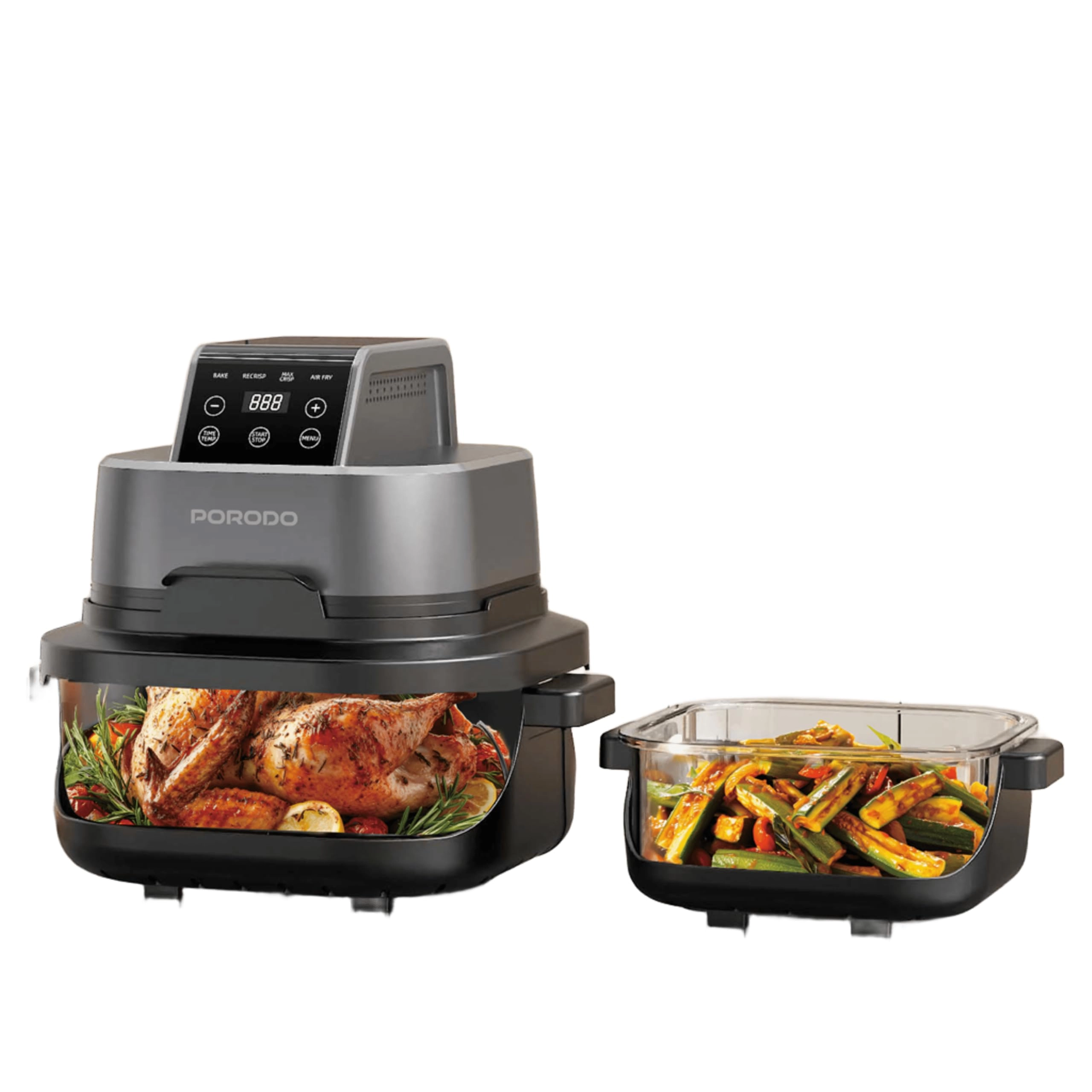 Porodo 4 in 1 Dual Pot Air Fryer PDAF532T