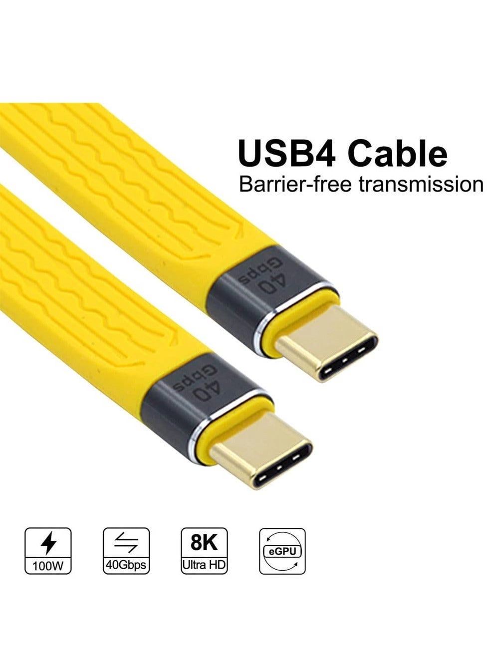 Charge Cable 100W USB-C to USB-C 0.1m Flat