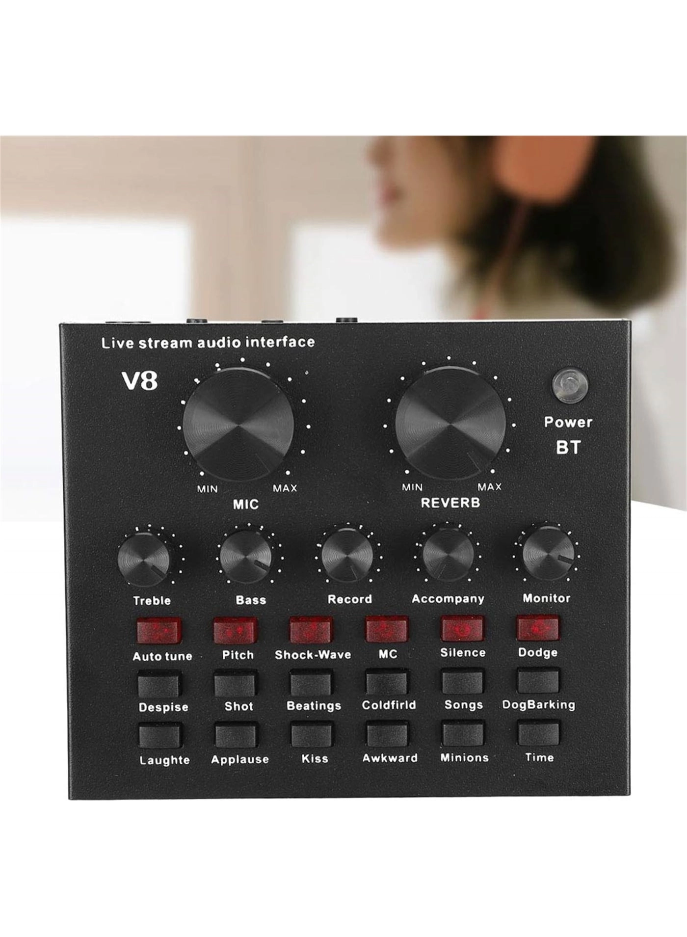 V8 Audio Mixer Sound Card - Bluetooth 5.0 112 Sound Effects