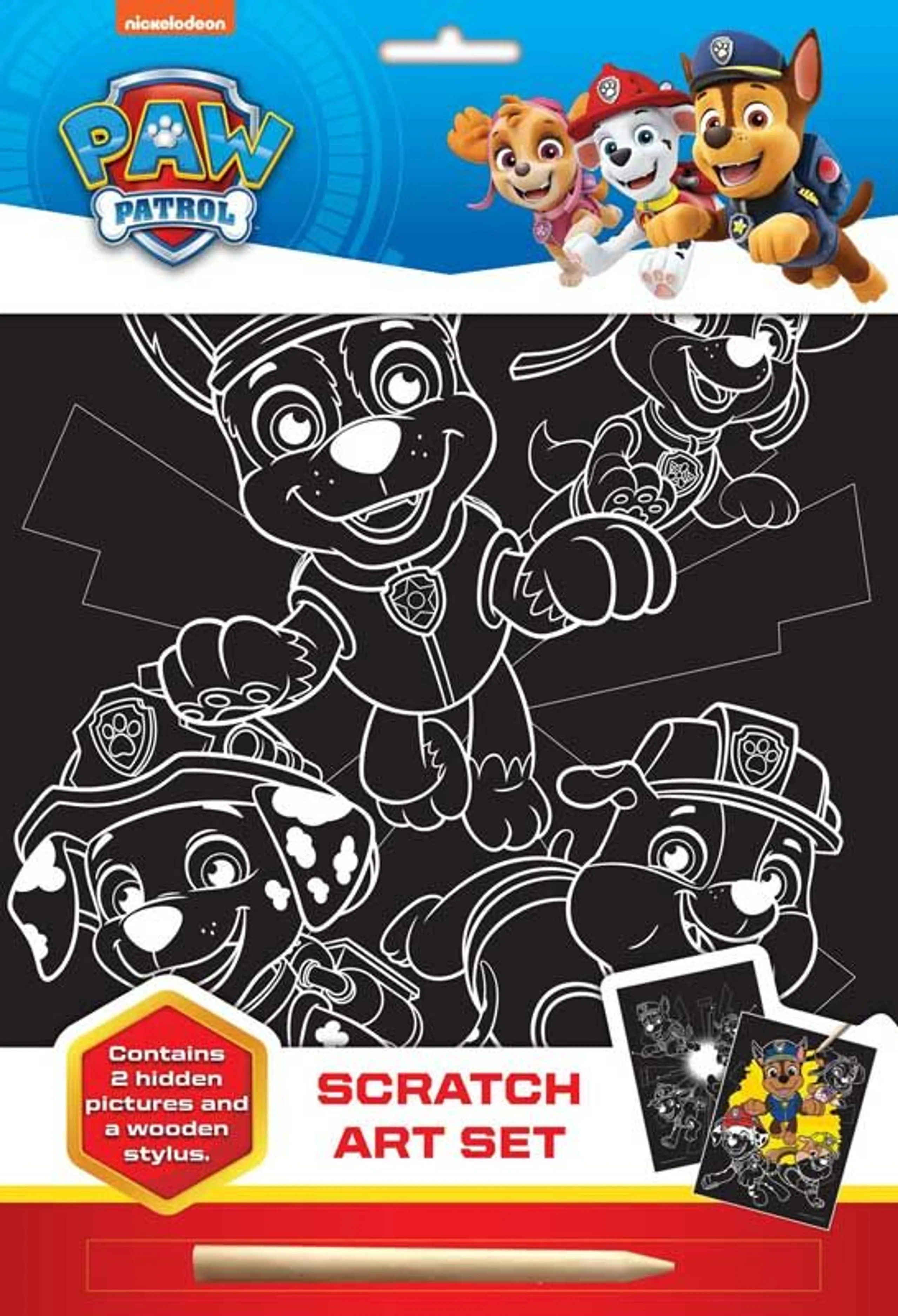 Alligator Books Paw Patrol Scratch Art Set - wooden stylus