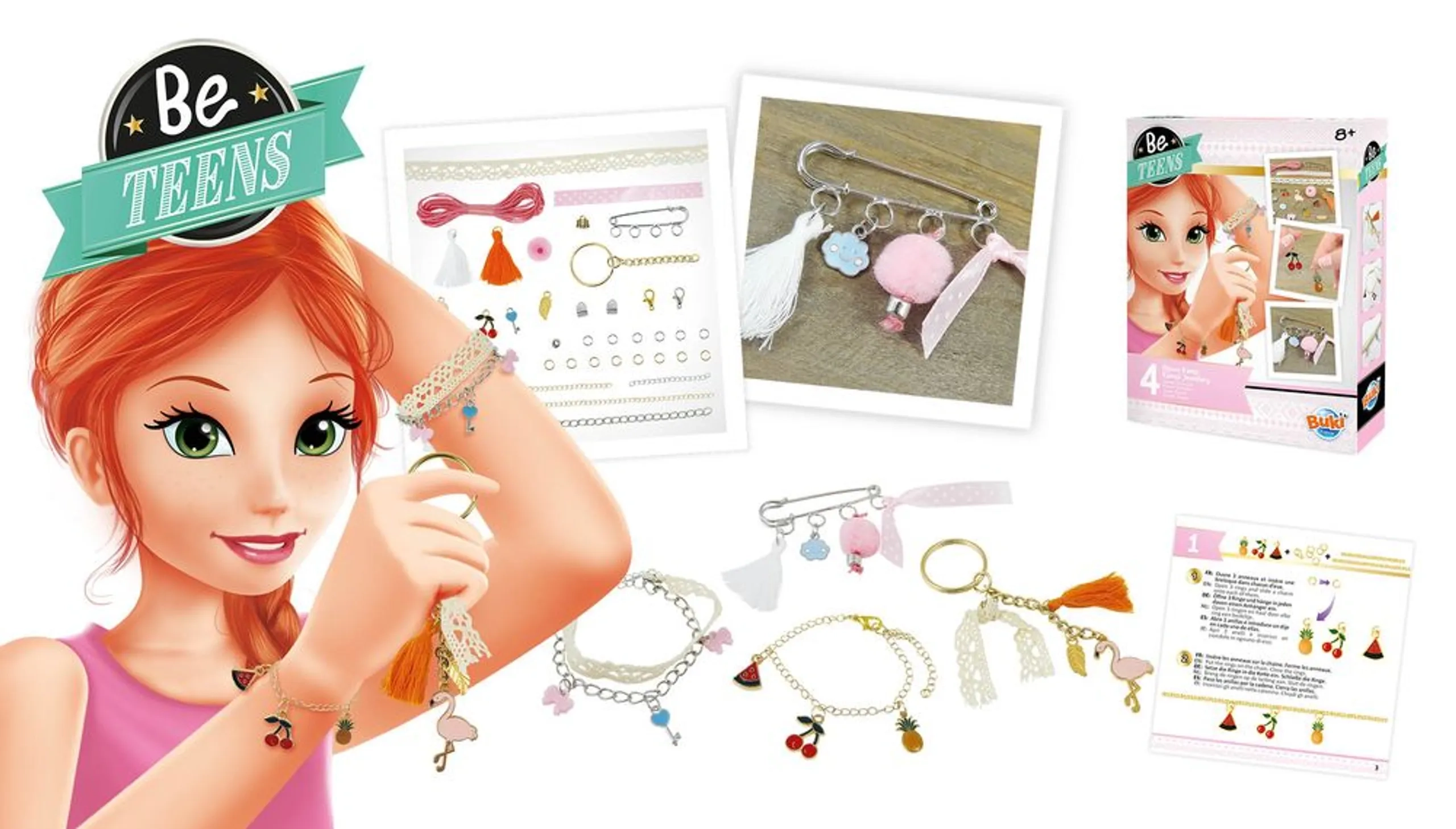 Kawaii Jewellery Kit - 10 charms Suitable for 6 years and above