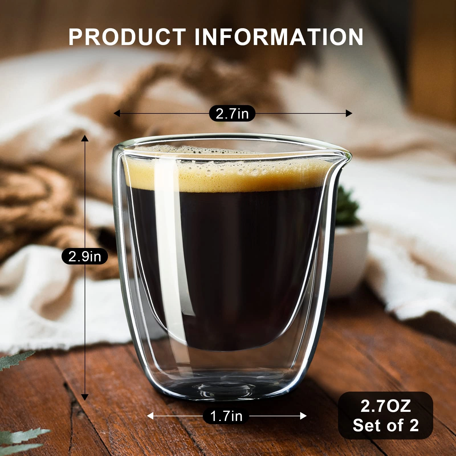 Alphabet Espresso Cups - 2 pcs - 80 ml