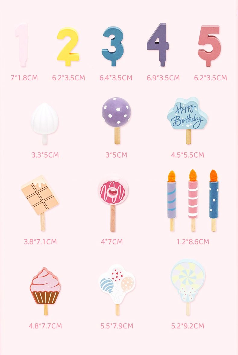 Kids Wooden Birthday Cake Playset - 24 pcs (5551007-KABI_0183)