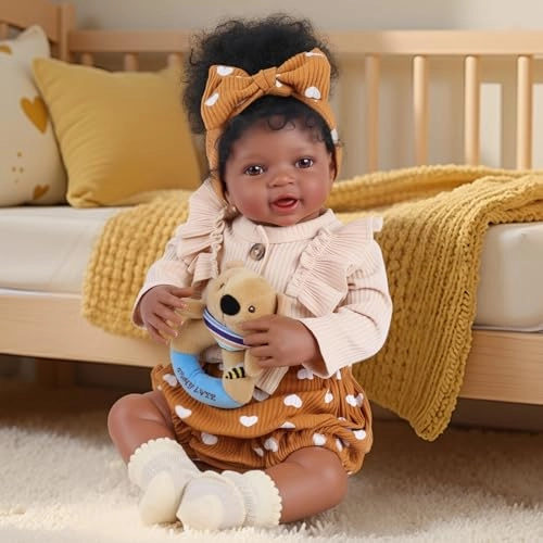 BABESIDE Reborn Baby Doll - 20 Inch Soft Cloth Body Black Girl Ages 3+
