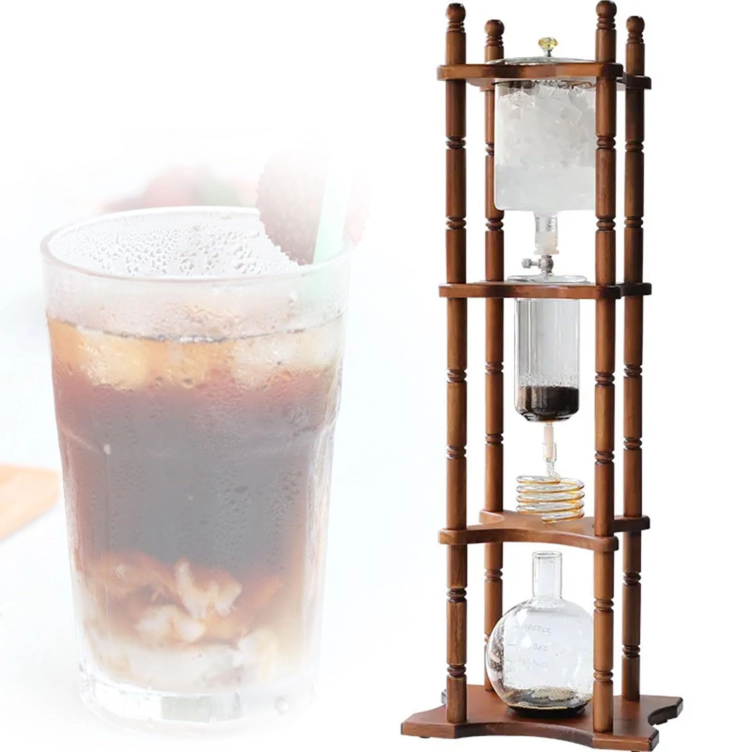 Ice drip coffee maker - 1000ml 5-8 Cups Detachable Borosilicate Glass