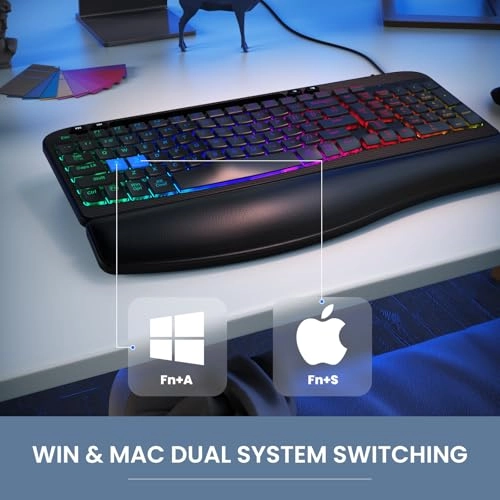 Ergonomic Backlit Keyboard - Wired