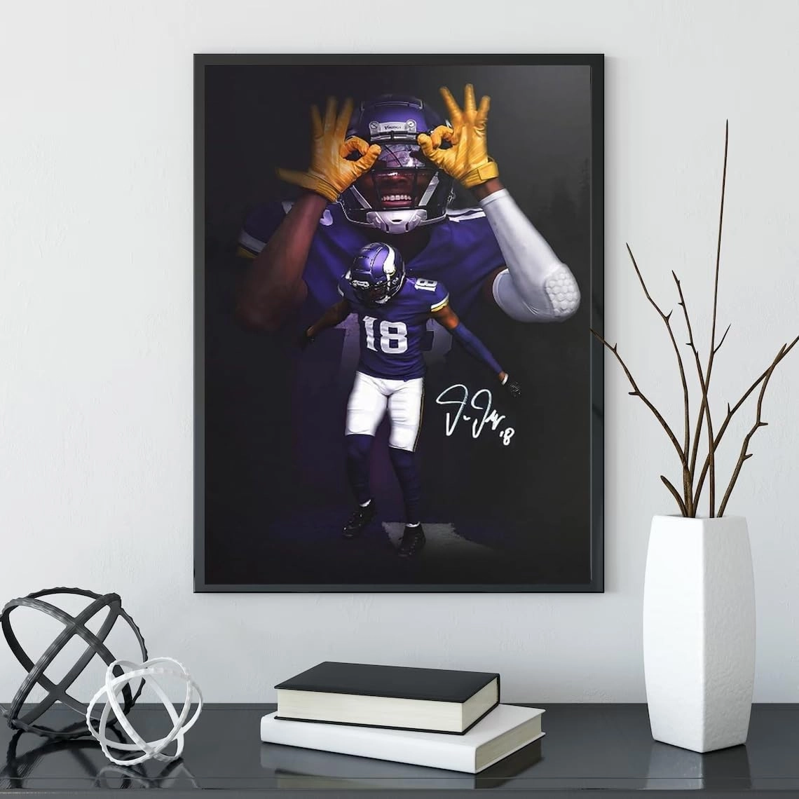 Vikings Poster - Canvas 8 x 12 in Framed