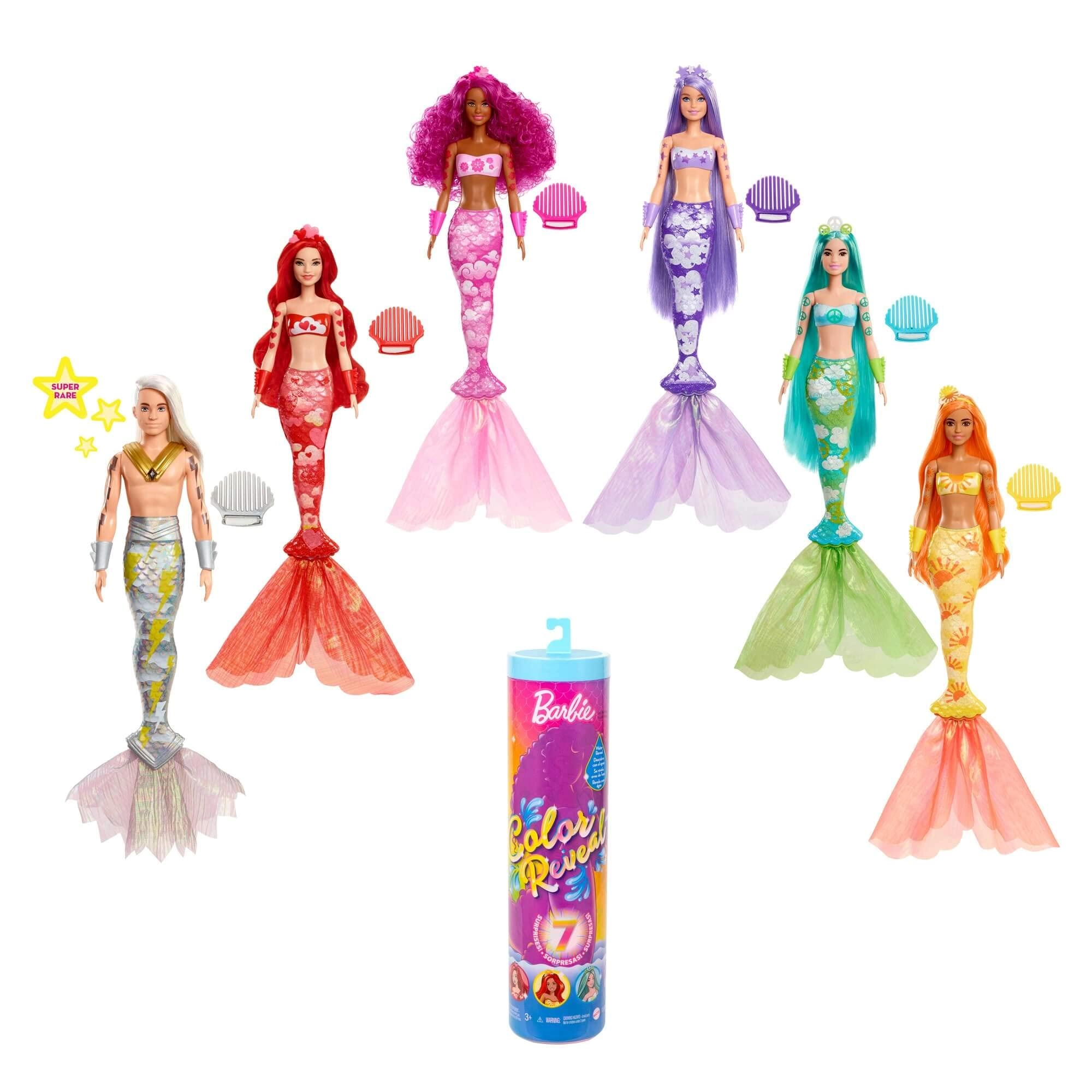 Barbie Color Reveal Mermaids Surprise - 6 Pack multicoloured